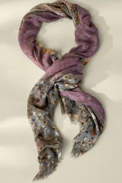 Clearance Soft Surroundings Cadence Patchwork Scarf SangriaMulti