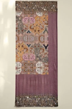 Clearance Soft Surroundings Cadence Patchwork Scarf SangriaMulti