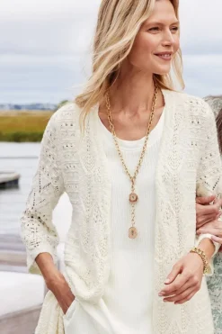 Best Soft Surroundings Calistoga Pointelle Cardigan GreenMilieu