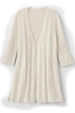 Best Soft Surroundings Calistoga Pointelle Cardigan GreenMilieu