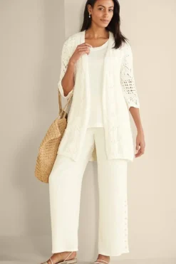 Best Soft Surroundings Calistoga Pointelle Cardigan GreenMilieu