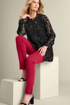 Best Soft Surroundings Candace Velvet Lace Tunic Black