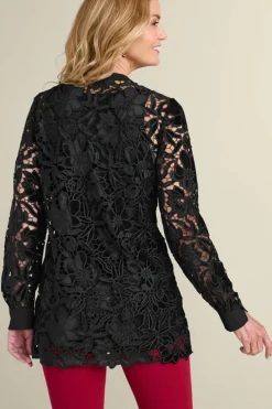 Best Soft Surroundings Candace Velvet Lace Tunic Black