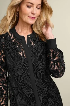 Best Soft Surroundings Candace Velvet Lace Tunic Black
