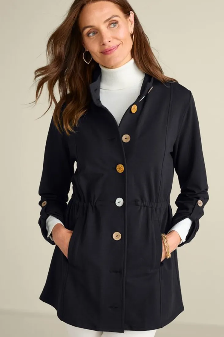 Discount Soft Surroundings Caprice French Terry Jacket Black