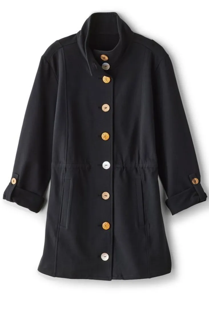 Discount Soft Surroundings Caprice French Terry Jacket Black