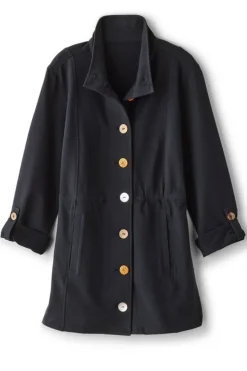 Discount Soft Surroundings Caprice French Terry Jacket Black