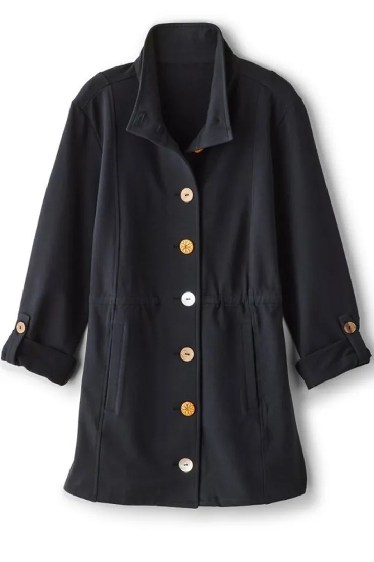 Discount Soft Surroundings Caprice French Terry Jacket Black