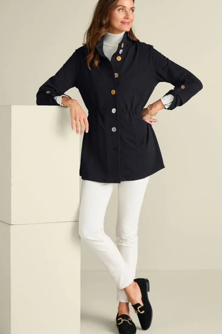 Discount Soft Surroundings Caprice French Terry Jacket Black