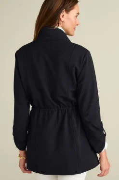 Discount Soft Surroundings Caprice French Terry Jacket Black