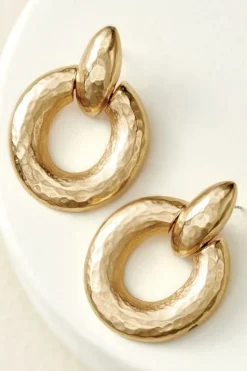 Outlet Soft Surroundings Cara Hammered Hoop Earrings Gold