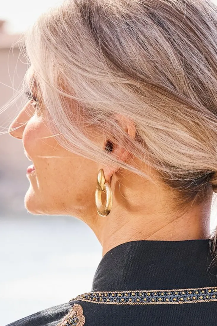Outlet Soft Surroundings Cara Hammered Hoop Earrings Gold