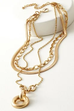 New Soft Surroundings Cara Necklace Set Gold