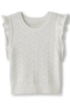 New Soft Surroundings Celina Flutter Sleeve Sweater IvoryPearl