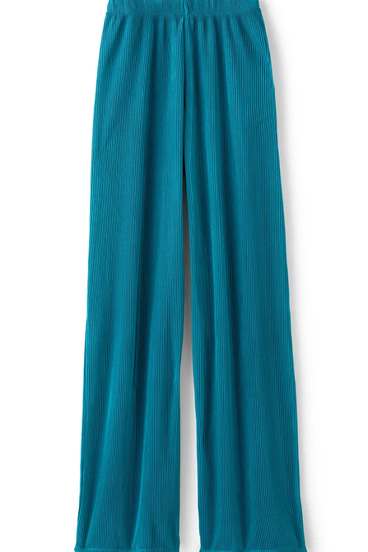 Sale Soft Surroundings Cella Plisse Wide Leg Pants DeepLagoon