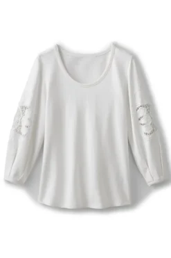 Discount Soft Surroundings Charmaine Embroidered French Terry Top BuffYellow