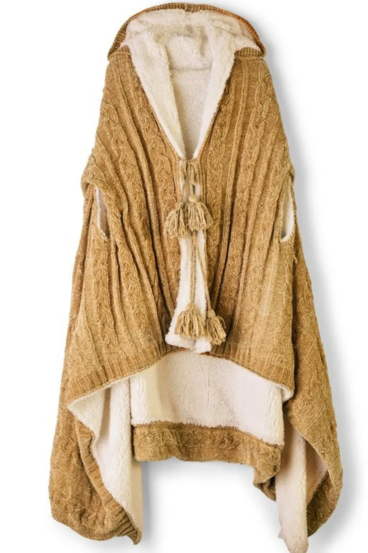 Clearance Soft Surroundings Chenille Sherpa Wearable Throw