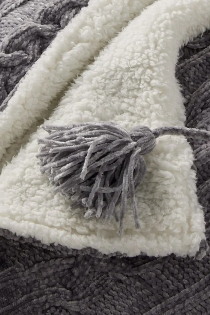 Clearance Soft Surroundings Chenille Sherpa Wearable Throw