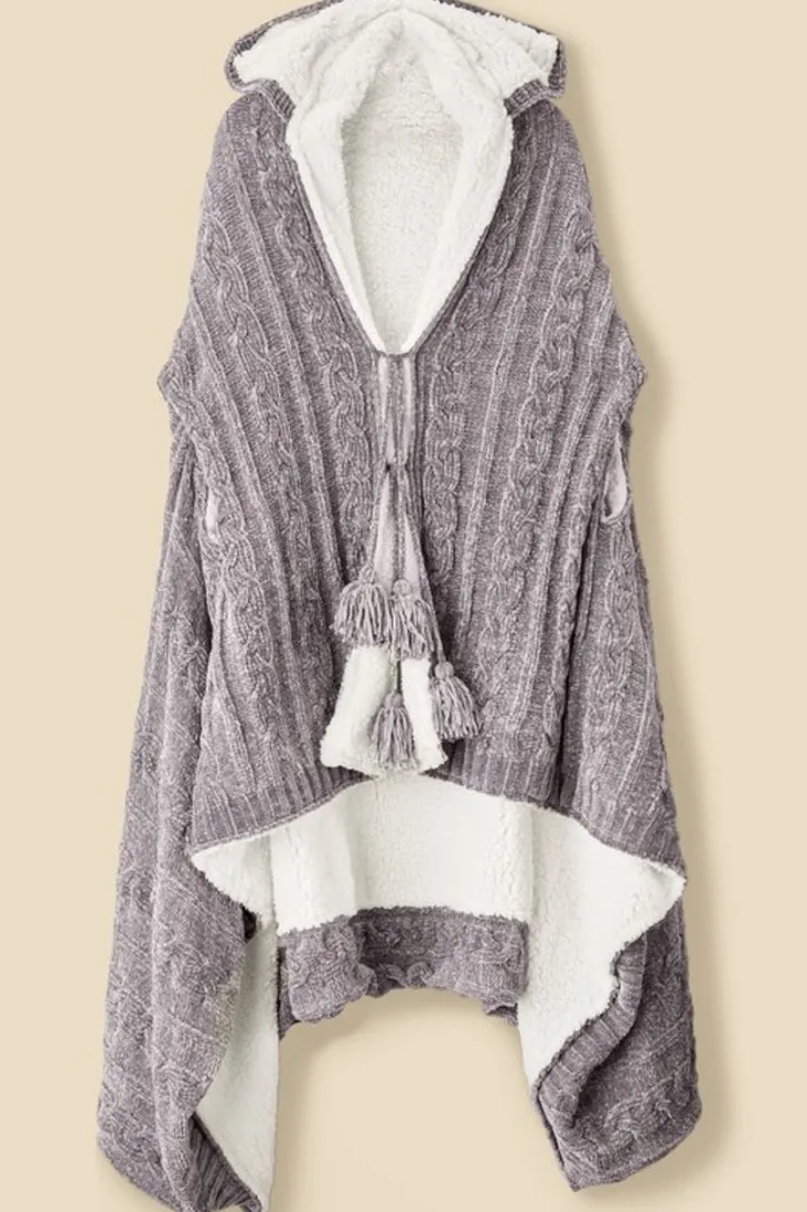 Clearance Soft Surroundings Chenille Sherpa Wearable Throw