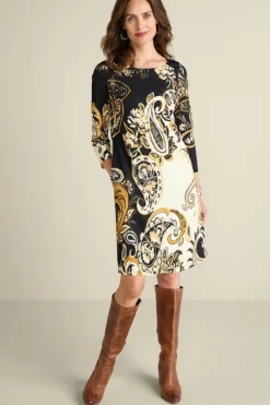 Online Soft Surroundings Clotilde Ponte Dress AutumnPaisley