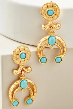 New Soft Surroundings Dakota Drop Earrings Turquoise