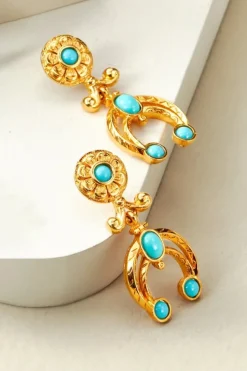 New Soft Surroundings Dakota Drop Earrings Turquoise