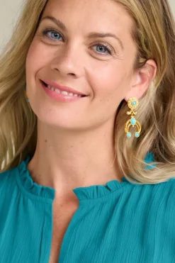 New Soft Surroundings Dakota Drop Earrings Turquoise