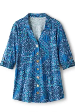 New Soft Surroundings Danielle 3/4 Sleeve Tunic