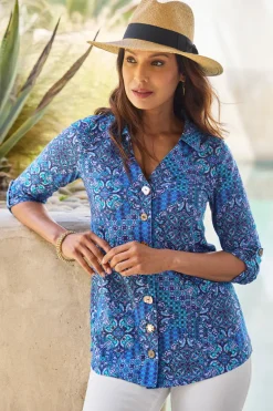 New Soft Surroundings Danielle 3/4 Sleeve Tunic