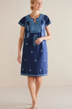 Soft Surroundings Davina Short Dress Navy