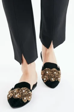 Best Soft Surroundings Delilah Embellished Slide Black/Gold