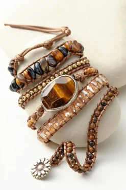 New Soft Surroundings Della Wrap Bracelet Tiger'SEye