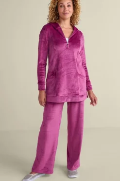Sale Soft Surroundings Dixie Velour Wide Leg Pants Boysenberry