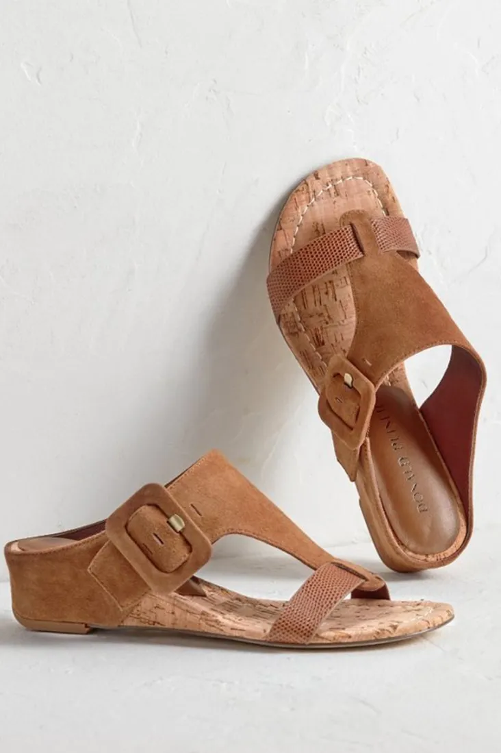 Sale Soft Surroundings Donald Pliner Ofelia Wedge Slide PaleGold