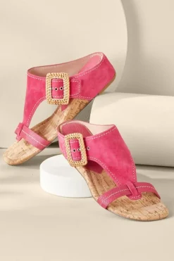 Sale Soft Surroundings Donald Pliner Ofelia Wedge Slide PaleGold