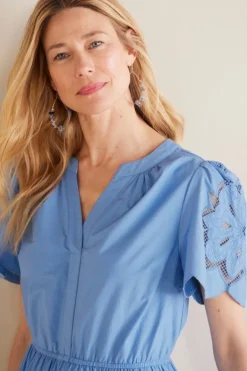 Discount Soft Surroundings Dorothy Maxi Dress BlueBonnet