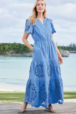 Discount Soft Surroundings Dorothy Maxi Dress BlueBonnet