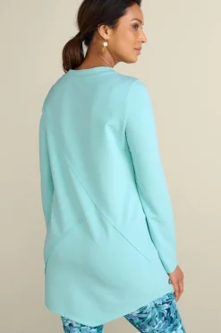Outlet Soft Surroundings Dove French Terry Asymmetrical Tunic PastelTurquoise