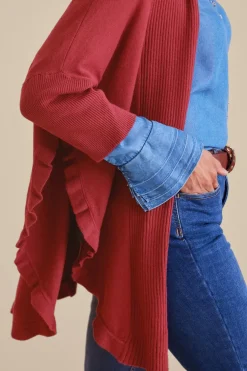 Soft Surroundings Draped Ruffle Cardigan