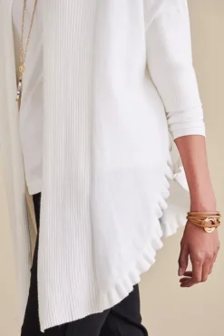 Soft Surroundings Draped Ruffle Cardigan