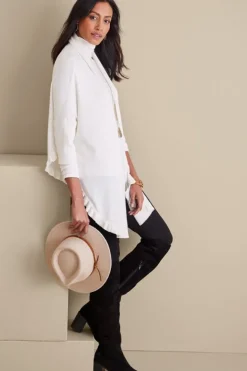Soft Surroundings Draped Ruffle Cardigan