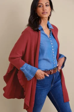 Soft Surroundings Draped Ruffle Cardigan