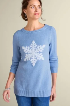 Clearance Soft Surroundings Draya Eyelash Sweater Snowflake