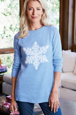 Clearance Soft Surroundings Draya Eyelash Sweater Snowflake