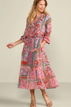 Clearance Soft Surroundings Drea Midi Dress MultiPatchwork