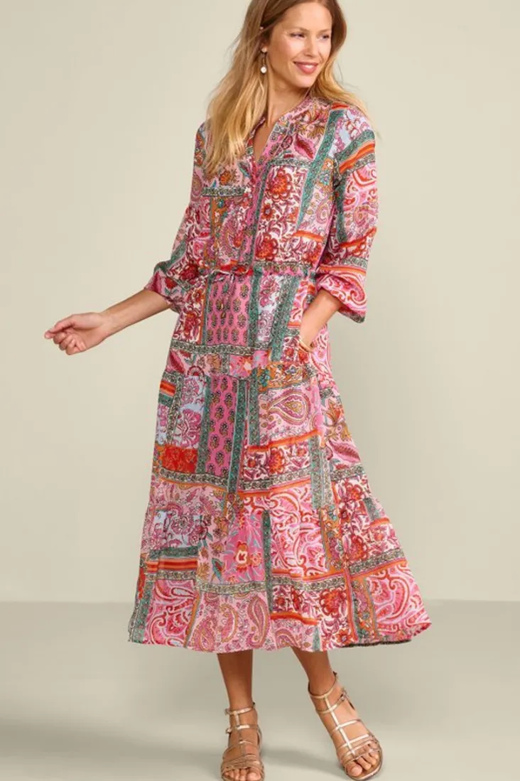 Clearance Soft Surroundings Drea Midi Dress MultiPatchwork