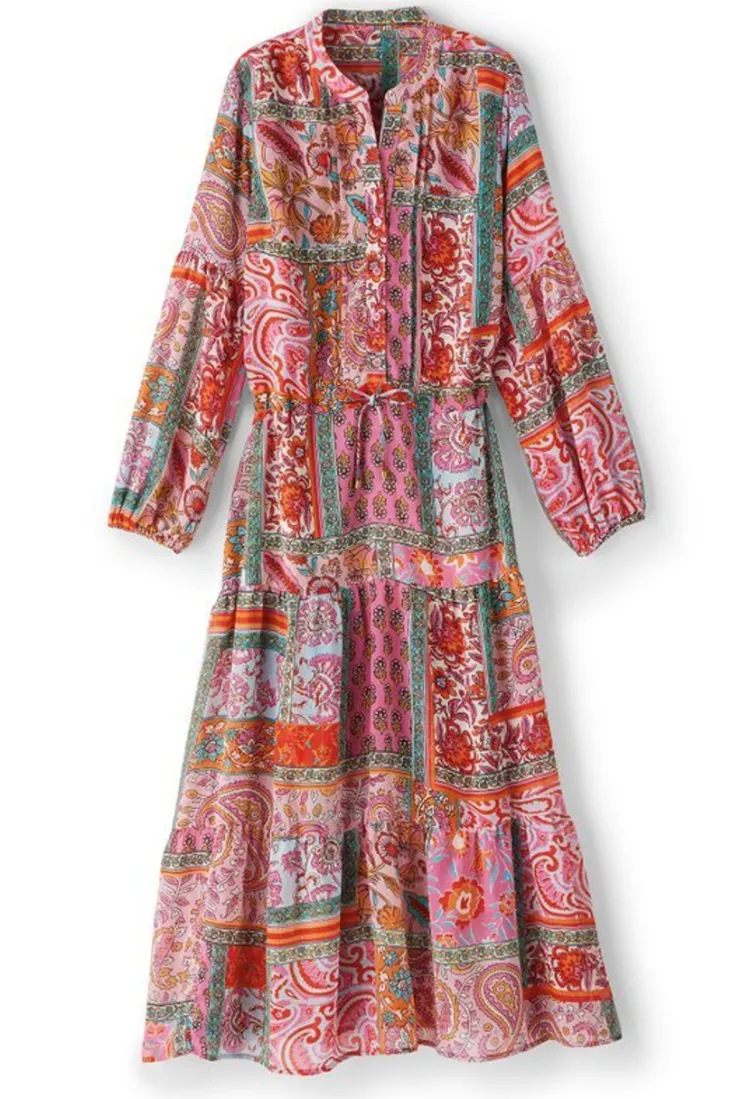 Clearance Soft Surroundings Drea Midi Dress MultiPatchwork