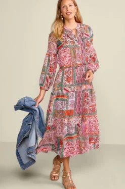 Clearance Soft Surroundings Drea Midi Dress MultiPatchwork
