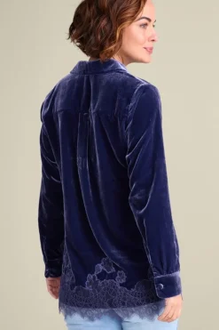 Soft Surroundings Eden Velvet and Lace Shirt