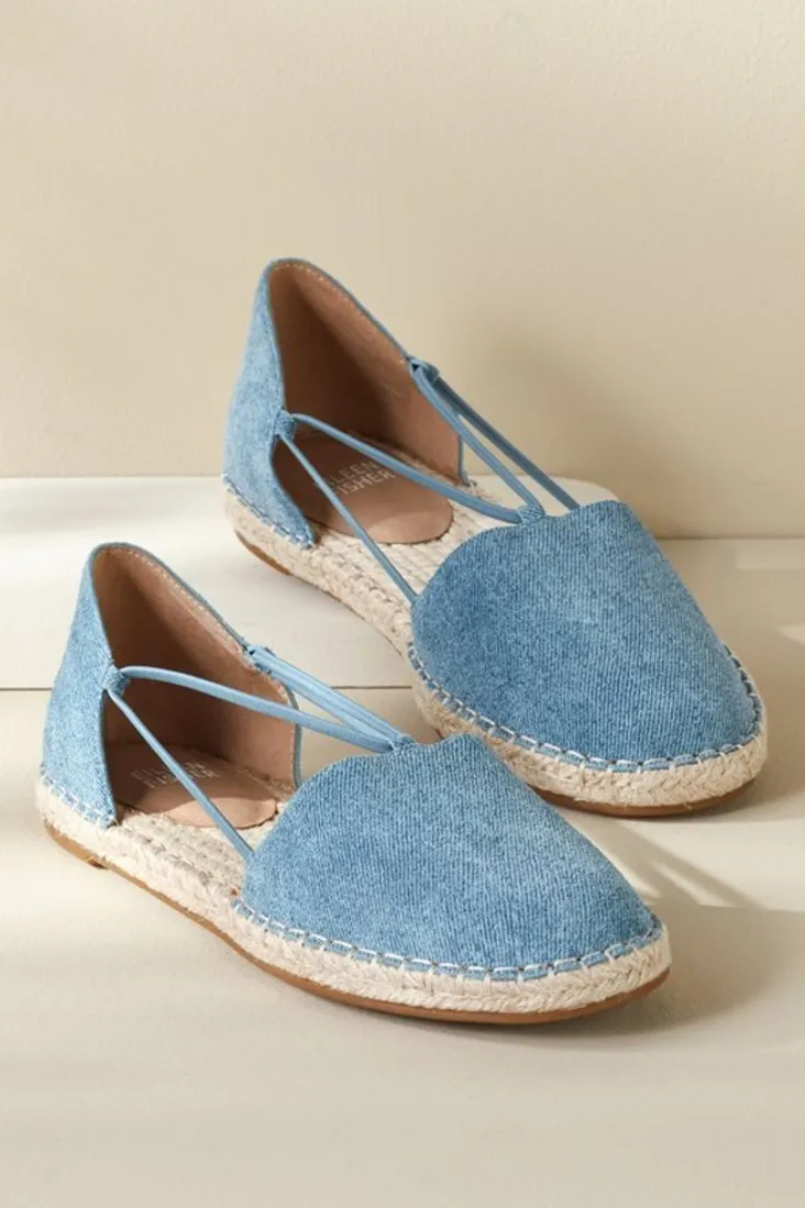 Hot Soft Surroundings Eileen Fisher Lee Denim Stretch Espadrille DenimBlue